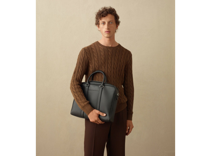 Porte documents 15" Charles en cuir grainé petit modèle