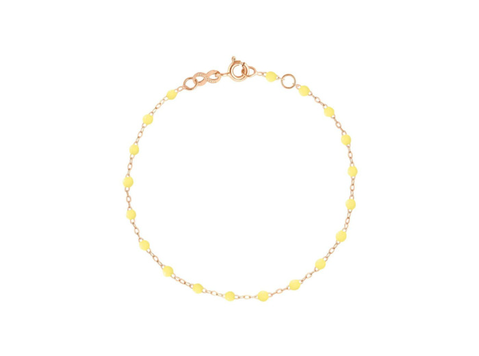 Bracelet Gigi Clozeau Classique en or rose et résine mimosa, 17cm