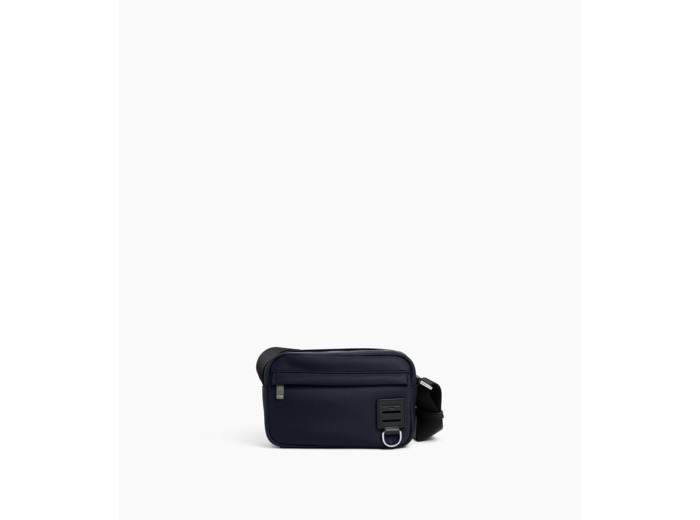 Petit sac bandoulière Basile en toile nylon et cuir lisse