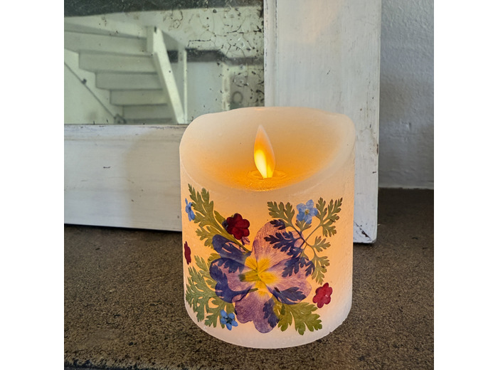 Bougie Led en cire Fleurs Séchées
