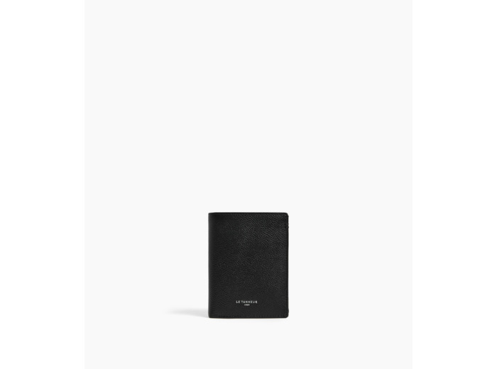 Grand portefeuille vertical zippé 2 volets Lucien en cuir grainé