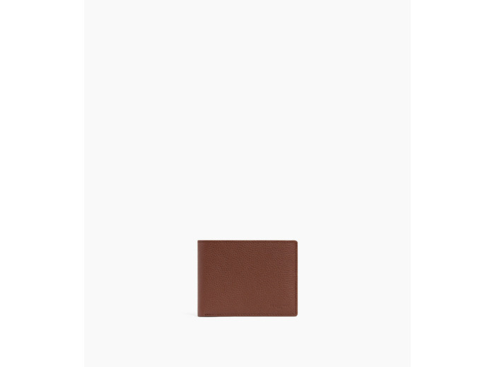 Portefeuille à rabat 2 volets Charles en cuir grainé