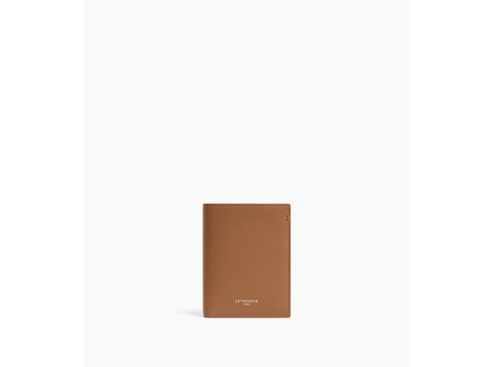 Portefeuille vertical zippé moyen modèle Lucien en cuir grainé