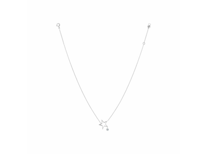 Collier La Brune & La Blonde POP en or blanc et diamants de 0.07ct