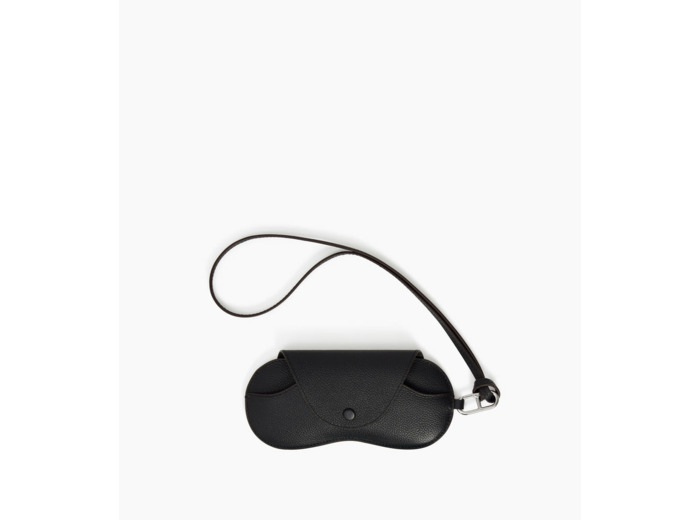 Etui à lunettes charms en cuir grainé