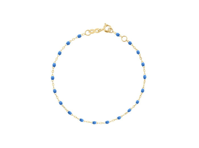 Bracelet Gigi Clozeau Classique en or jaune et résine bleu fluo, 17cm