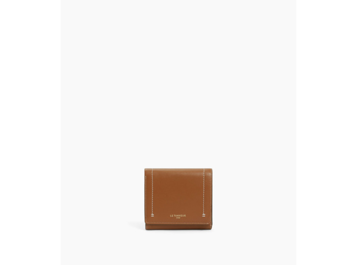 Petit portefeuille à rabat Louison en cuir lisse