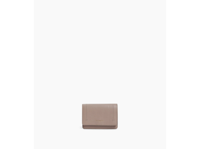 Petit porte cartes à rabat Louison en cuir grainé