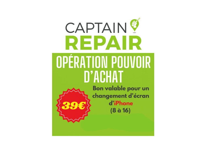 Bon pour une Réparation d'écran d'iPhone (Choisir votre modèle)