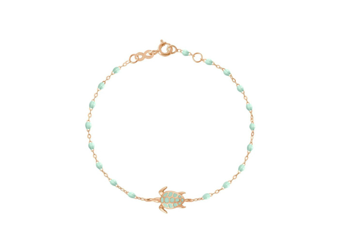 Bracelet Gigi Clozeau Tortue en or rose et résine jade, 17cm