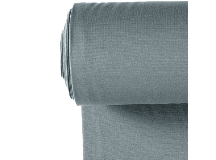 Sélection Coup de Coudre - Tissu Jersey Bord-Cotes Uni Couleur Bleu Acier