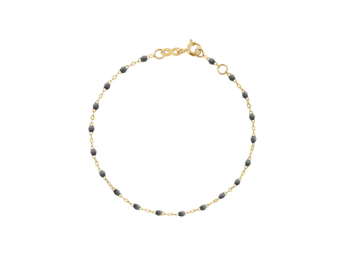 Bracelet Gigi Clozeau Classique en or jaune et résine gris foncé, 17cm