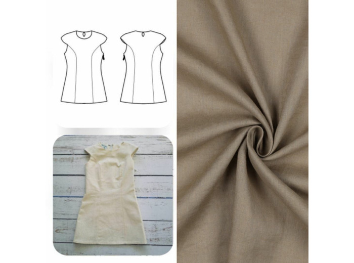 Christine Charles – Kit Couture Robe Yselda Uni Couleur Cappuccino