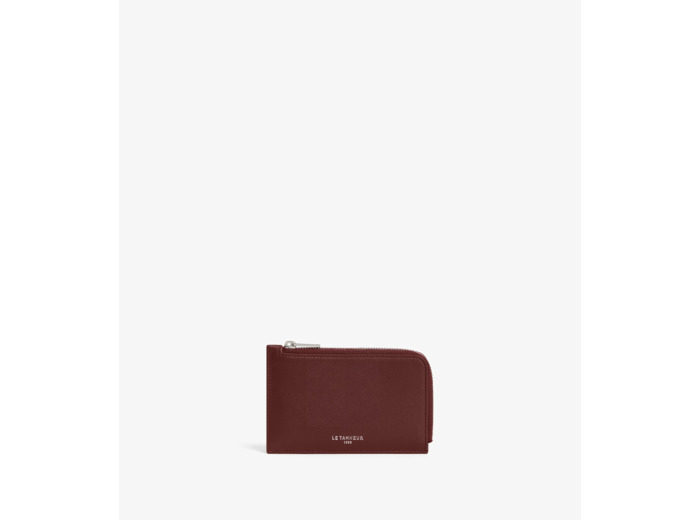 Porte cartes zippé Albertine en cuir lisse