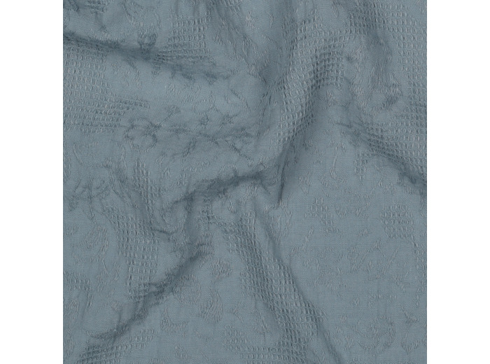 Sélection Coup de coudre - Tissu Jacquard de Coton Leger Motif Fleuri Couleur Bleu Pastel