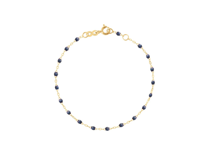 Bracelet Gigi Clozeau Classique en or jaune et résine bleu nuit, 17cm