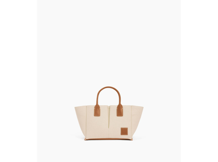 Petit sac à main Elena en toile coton et cuir grainé