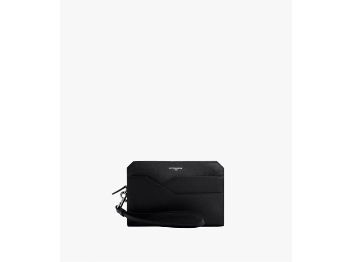 Pochette avec dragonne Gaston en cuir grain croisé
