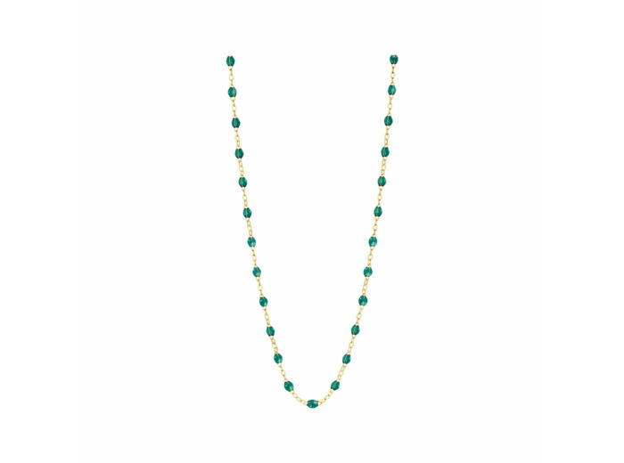 Collier Gigi Clozeau Classique en or jaune et résine vert émeraude, 42cm