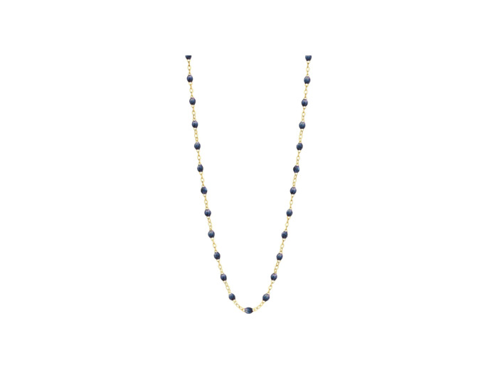 Collier Gigi Clozeau Classique en or jaune et résine bleu nuit, 42cm