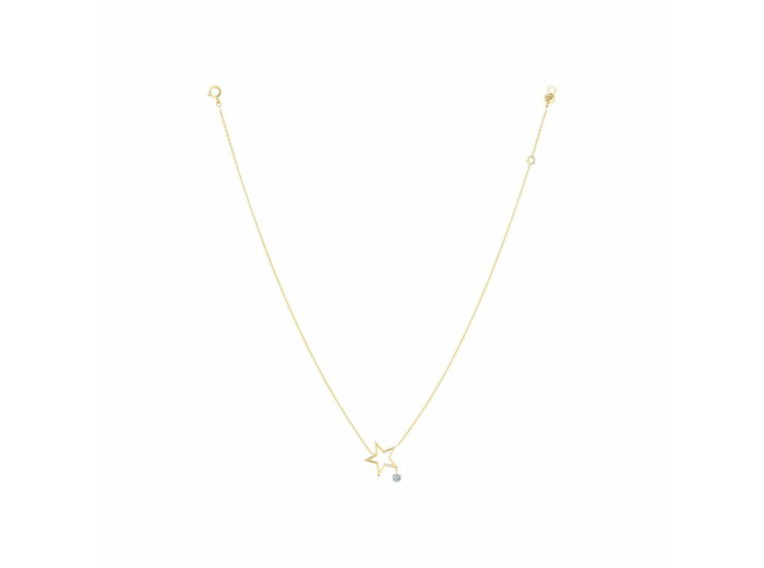 Collier La Brune & La Blonde POP en or jaune et diamants de 0.12ct