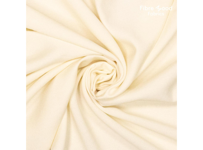 Fibre Mood - Tissu Aspect Tencel en Viscose Melangé  "Dallas" Uni Couleur Blanc Cassé