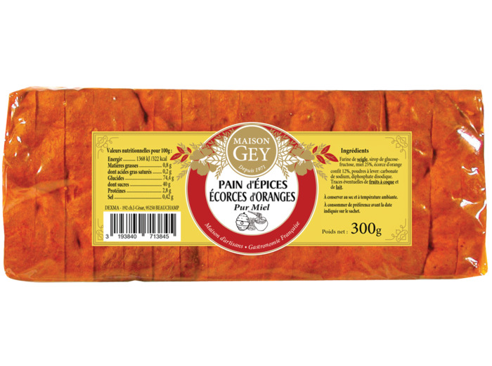 Pain D'Épices Aux Écorces D'Orange, 300 G