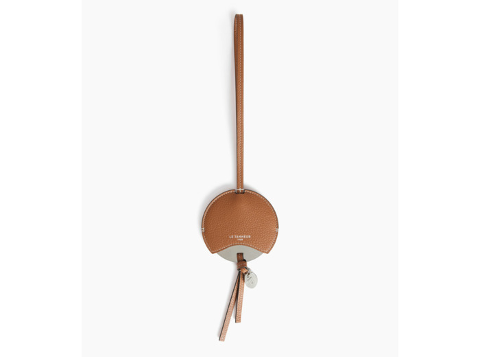 Miroir charms en cuir grainé