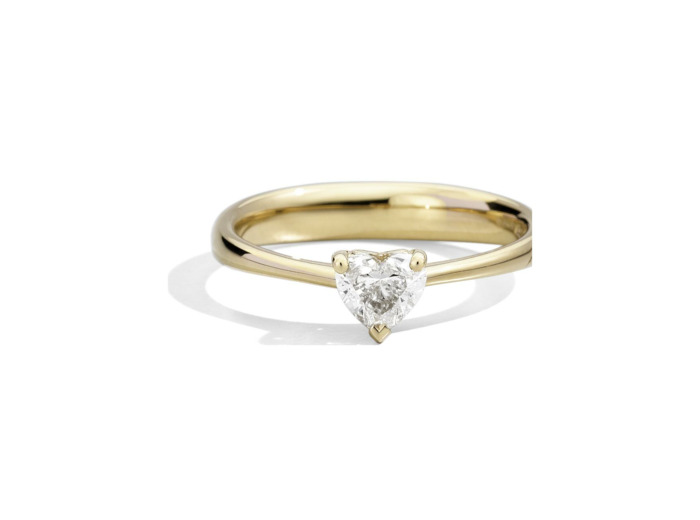 Solitaire Recarlo Anniversary Love en or jaune et Diamant 0.13ct, taille 54