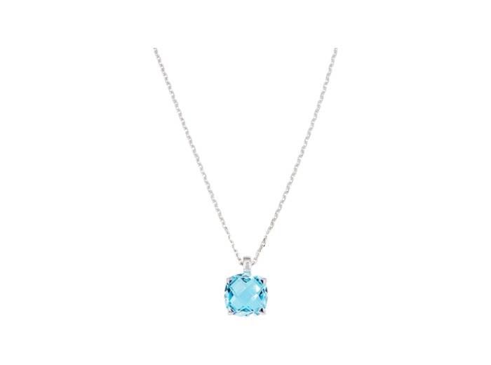 Collier Cesare Pompanon Poppy Blue en or rose et topaze sky blue