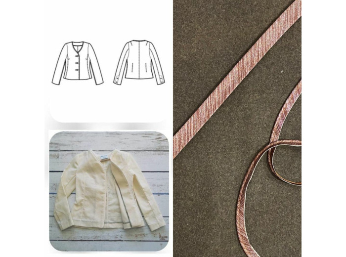 Christine Charles – Kit Couture Veste Armélia Couleur Marron et Marron Lamé