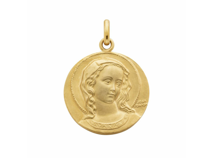 Médaille Arthus Bertrand Vierge Virgo Amabilis F. mince 18 mm or jaune sablé