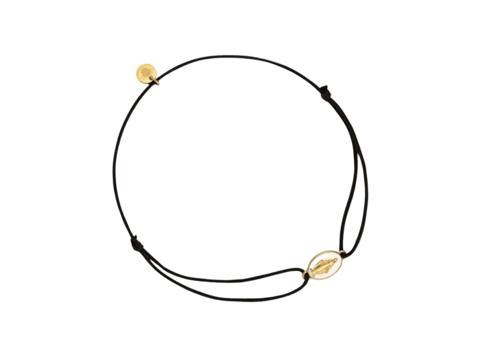 Bracelet sur cordon Arthus Bertrand Médaille Miraculeuse ivoire en or jaune