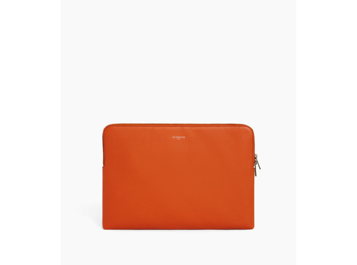 Pochette ordinateur 14" en cuir grainé