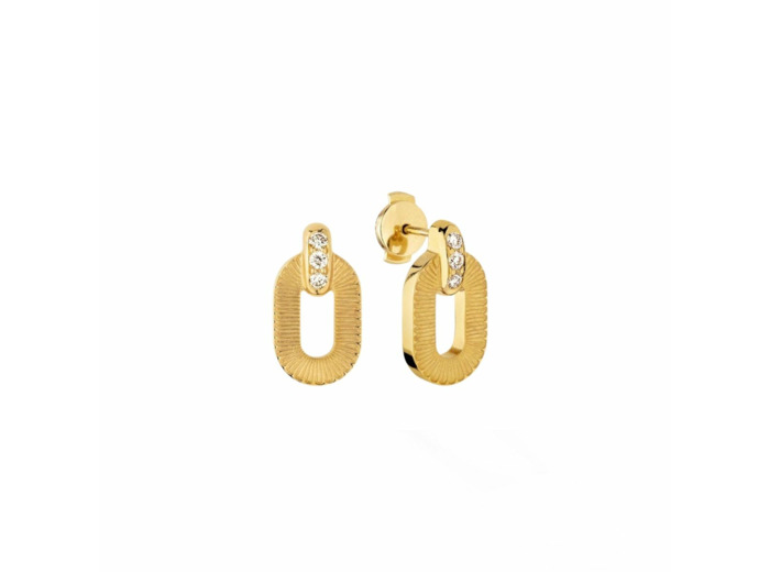 Boucles d'oreilles Arthus Bertrand  Ruban en or jaune polie et diamants