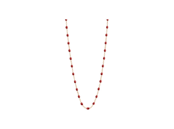 Collier Gigi Clozeau Classique en or rose et résine bordeaux, 45cm