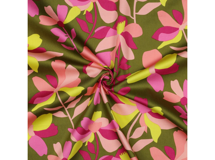 Nerida Hansen - Satin de Coton "Cloverdale" Kaki