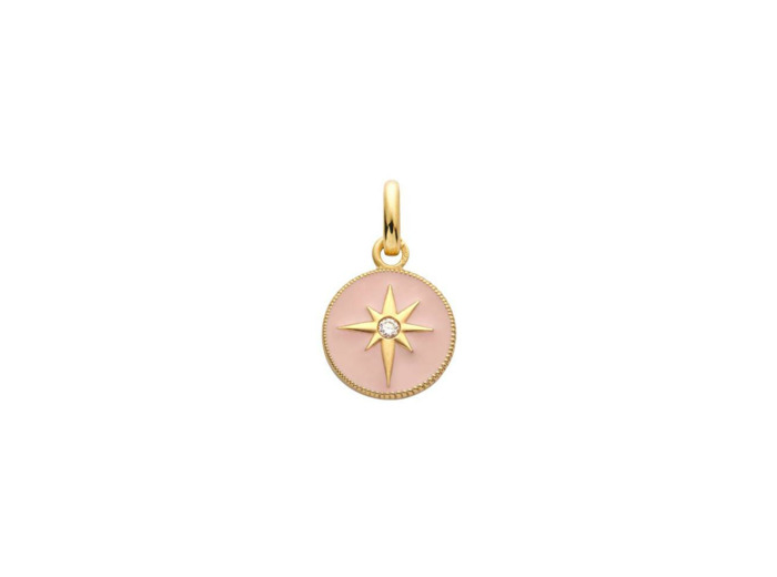Médaille Arthus Bertrand Ma Mini Médaille Etoile en or jaune et diamant, 10 mm