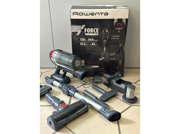 Aspirateur balai Rowenta X-Force Flex 11.60 RH9877WO 2-en-1 rouge/gris