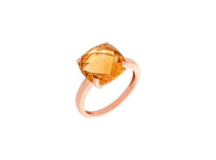 Bague Cesare Pompanon Poppy Blue en or rose et citrine Madère