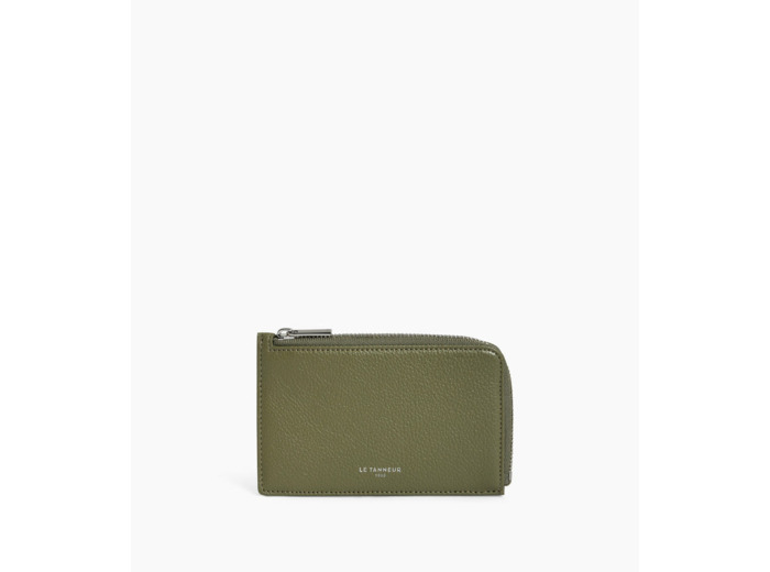 Porte cartes zippé Emilie en cuir grainé