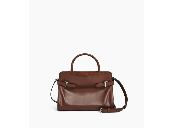 Sac à main moyen modèle Emie en cuir lisse et nubuck