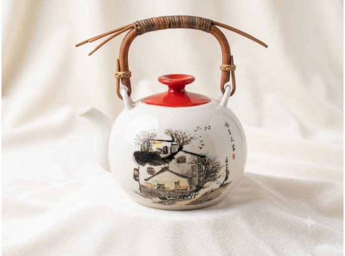 THÉIÈRE PORCELAINE ANSE BAMBOU 1L