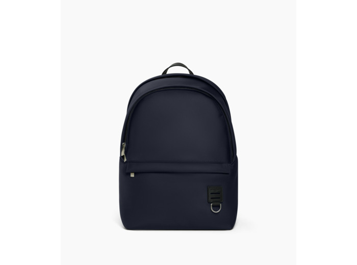 Sac à dos zippé Basile en toile nylon et cuir lisse