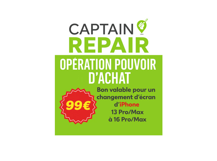 Bon pour une Réparation d'écran d'iPhone (Choisir votre modèle)