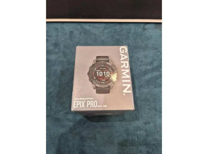 Montre connectée Garmin Epix Pro Gen 2, 47mm Acier Gray avec bracelet silicone Noir