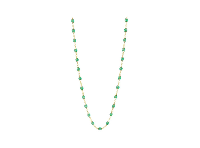 Collier Gigi Clozeau Classique en or jaune et résine menthe, 42cm