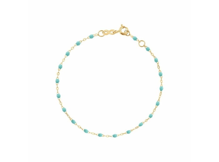 Bracelet Gigi Clozeau Classique en or jaune et résine vert d'eau, 17cm