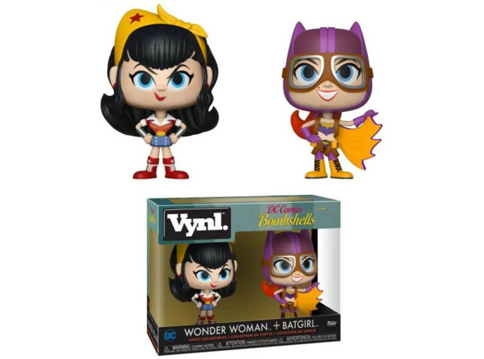 figurines pack 2 DC Bombshells  Vnyl. Wonder Woman + Batgirl 10 cm