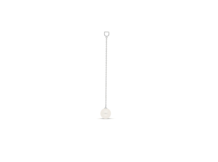 Pendentif Sarlane Twist Chaîne en or blanc 750/1000 avec Perle Blanche 7,5mm